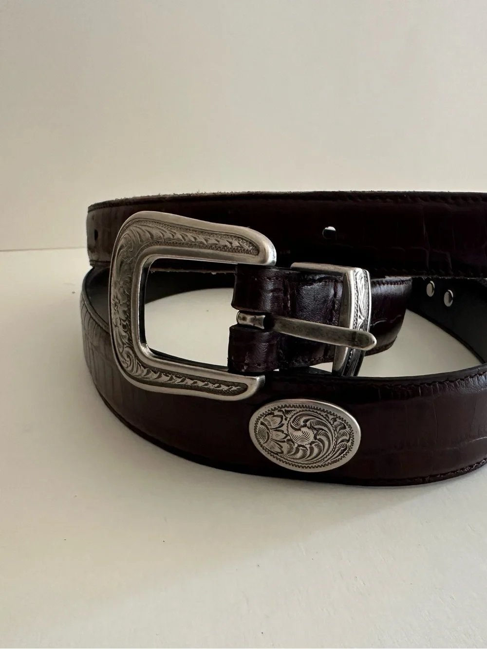 Vintage Cow Hyde Brown leather Western Belt